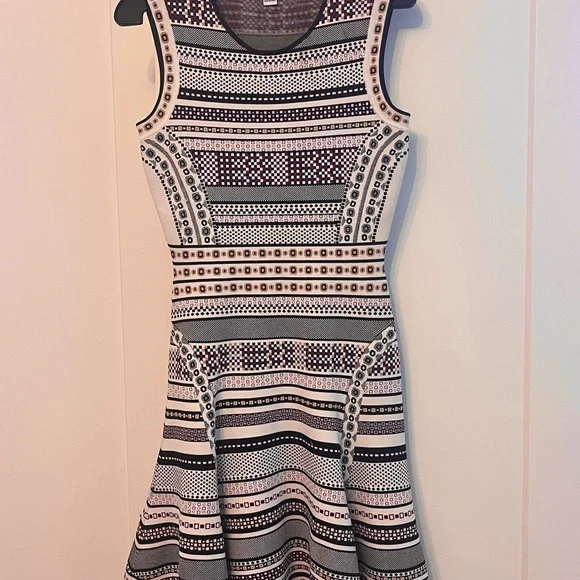 Diane von Furstenberg Eleanor Printed Knit Stretch Sleeveless Dress Medium - Picture 3 of 5